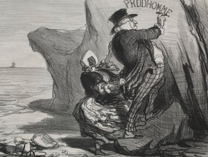 Le bon bourgeois, planche 3 : Je veux laisser un monument impérissable de notre visite..., 1854 - Honoré Daumier