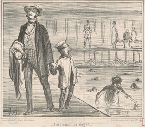 Tiens papa! ... un singe! ... - Honoré Daumier