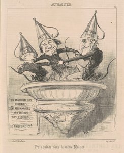 Trois saints dans le même bénitier - Honoré Daumier