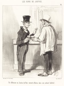 Un défenseur... causant... dans son cabinet habituel