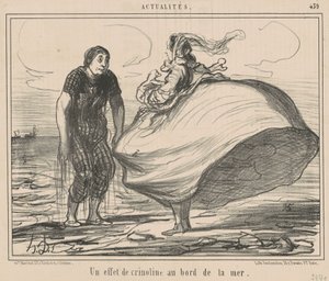 Un effet de crinoline au bord de la mer - Honoré Daumier