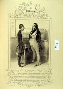 Illustrations sur les idées et légendes de Philipon sous le titre Les Cent et Robert Macaire