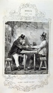 Illustrations sur les idées et légendes Philipon sous le titre Les Cent et Robert Macaire