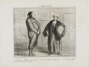"- Monsieur, je quitte votre service, je rentre chez moi... Je ne veux pas être ici à la fin du monde", planche 4 de La Comète De 1857 - Honoré Victorin Daumier