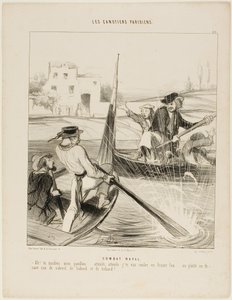 Un combat naval. "- Alors, tu as insulté mon drapeau !.... attends, attends que je te coule d