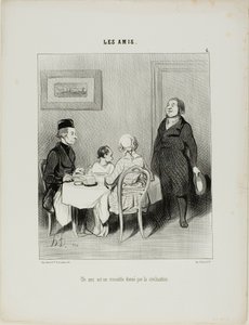 Un ami est un crocodile produit par la civilisation, planche 6 des Amis - Honoré Victorin Daumier