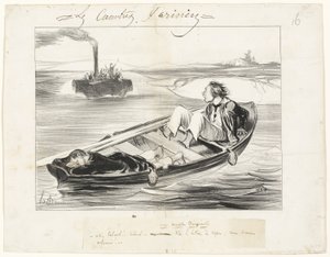 Une rencontre désagréable, planche seize des Canotiers Parisiens - Honoré Victorin Daumier