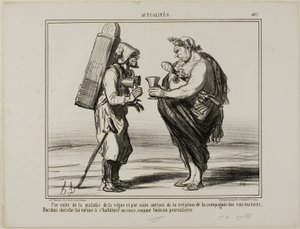 Suite à la maladie du vin mais aussi à la fondation de la "Société pour la production de vin artificiel", même Bacchus décide de passer à l