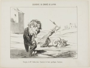 Les partisans de M. Cobden, exerçant leurs fonctions pacifiques, planche 5 des Souvenirs Du Congres De La Paix - Honoré Victorin Daumier