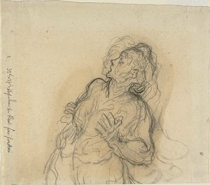 Femme effrayée - Honoré Victorin Daumier
