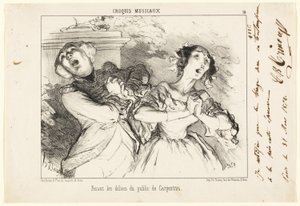 Offrir au public les délices de Carpentras, planche 16 des Croquis Musicaux - Honoré Victorin Daumier