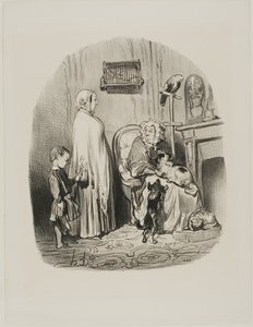 "Je ne loue pas aux personnes ayant des enfants", plaque 14 de Locataires Et Propriétaires - Honoré Victorin Daumier
