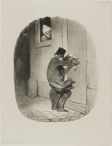 Past Midnight, plate 19 from Locataires et Propriétaires - Honoré Victorin Daumier