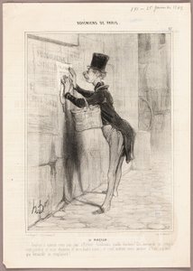 The Poster Man, plate 17 from Bohémiens de Paris - Honoré Victorin Daumier
