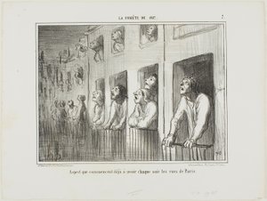 Les rues de Paris commencent à ressembler à cela tous les soirs, planche 7 de La Comète De 1857 - Honoré Victorin Daumier
