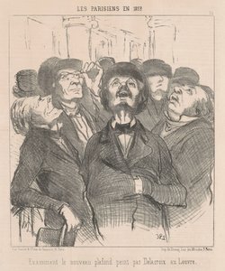 Examinant le nouveau plafond - Honoré Daumier
