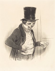 Le Portier en tournées de visites... - Honoré Daumier