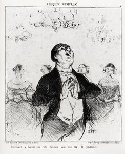 Esquisses musicales: cherchant à fasciner une riche héritière avec sa poitrine. Illustration d