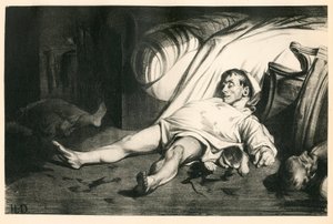 Cent vingt lithographies de H. Daumier, Satirique en N & B, vers 1834: Massacre de la rue Transnonain (Paris) - Républicain, Cadavres, Répression - Illustration par Honoré Daumier (1808-1879)