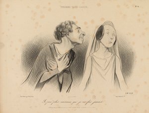 Physionomies Tragico-Classiques. Je pars plus amoureux que je ne le fus jamais. N° 4. - Honoré Daumier