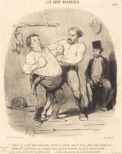 Quand en société vous voudrez bien recevoir un... coup... - Honoré Daumier