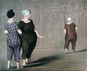 Série « Les baigneuses » deux femmes en maillot de bain examinent la coupe d