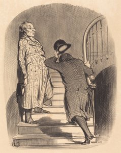 Un Locataire qui paie exactement son terme - Honoré Daumier