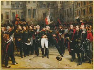 Napoléon fait ses adieux à la Garde impériale à Fontainebleau ...
