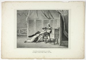 Le monstre au même instant tire un coutelas... - Horace Vernet