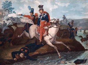 Mort du Prince Jozef Poniatowski à la bataille de Leipzig