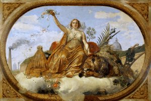 Plafond de la Paix, peinture, Salle des Pas Perdus - Emile Jean Horace Vernet