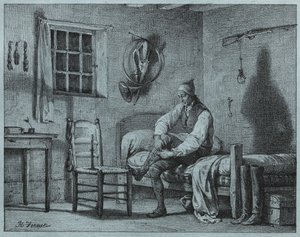 Le valet de Limier se levant du lit - Emile Jean Horace Vernet