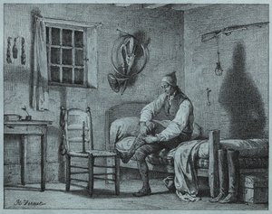 Le valet de Limier se levant du lit, vers 1818 - Emile Jean Horace Vernet