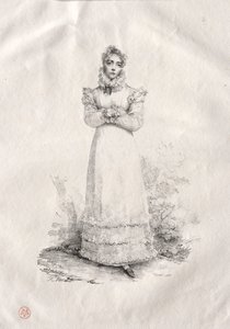 Jeune Femme Debout - Emile Jean Horace Vernet