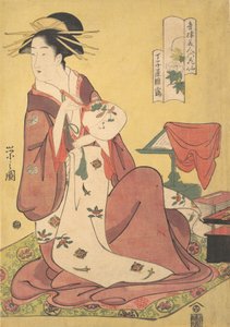 La courtisane Hinazuru du bordel Chojiya, de la série Beau..., vers 1795