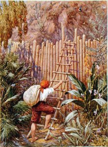 Crusoe et sa forteresse, illustration de 