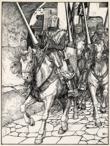 Ils sont partis, les sabots frappés et les armures sonnantes. - Howard Pyle