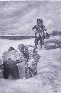 Kidd à Gardiners Island, de Howard Pyles Book of Pirates publié par Harper & Bros, 1921 - Howard Pyle