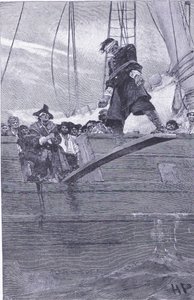 Marcher sur la planche, du livre des pirates de Howard Pyle publié par Harper & Bros, 1921