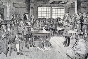 William Penn en conférence avec les colons, illustration de 