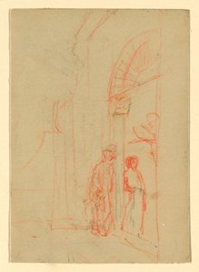 Croquis : À une porte