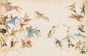 Une bataille entre les tribus Crow et Cheyenne, 1874-75