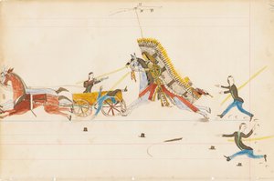 Howling Wolf combattant des soldats, 1874-75 - Howling Wolf