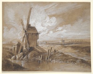 Moulins à vent dans un paysage