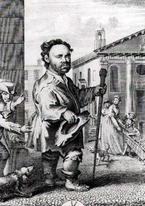 Owen Farrel, le nain irlandais, gravé par James Hulett, pub. en 1742