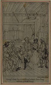 Étude pour la vignette-frontispice de "La Partie de Chasse de Henri IV" de Colle, Acte III