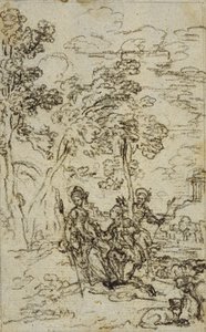 Étude pour une vignette dans "Les Amours de Mirtil" de Fontenelle (attr.), Canto III