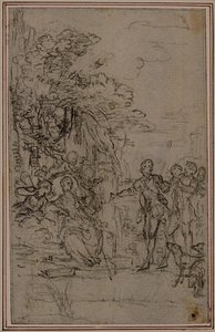 Étude pour une vignette dans "Les Amours de Mirtil" de Fontenelle (attr.), Canto II