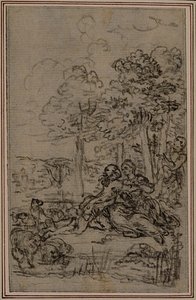 Étude pour une vignette dans "Les Amours de Mirtil" de Fontenelle (attr.), Canto IV