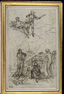 Étude pour la vignette dans "Les Amours de Mirtil" de Fontenelle (attr.), Canto VI - Hubert Francois Gravelot